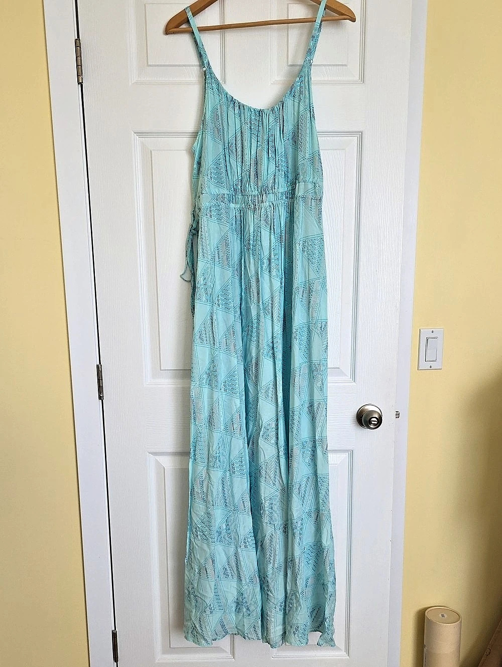 Blue Geometric Maxi Dress